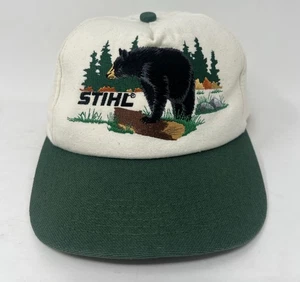 Vintage 1995 Stihl Snapback Mütze K-Products bestickt Kappe schwarz Bär hergestellt in den USA - Bild 1 von 22