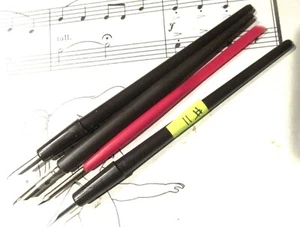 4 VINTAGE FINE ART PEN NIB HOLDERS + VARIOUIS NIBS -LETTER+DRAW+SEE DETAILS++ - Picture 1 of 2