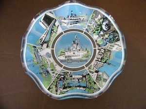 Vintage Walt Disney World Souvenir Glass Fluted Edge Plate - Picture 1 of 6
