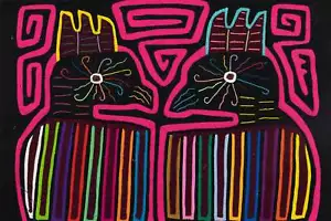 Kuna Indian Hand Stitch Dazzling Dude Panama Mola Textile Art - Bild 1 von 8