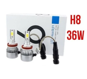 LED AUTO LAMPADE FARI COPPIA H8 C6 KIT MOTO LAMPADINE 36W LUCE BIANCA 6000K FARO - Foto 1 di 1
