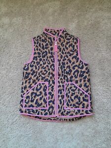 Crewcuts vest quilted animal print full zip girl's size 10
