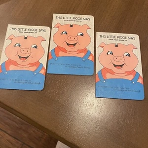 3 VINTAGE COLORFUL PIGGY DIME SAVER BOOKS - Picture 1 of 8