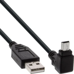 InLine® USB 2.0 Mini-Kabel, ST A/Mini-B ST (5pol) oben abgew. 90°, schwarz, 3m - Bild 1 von 2