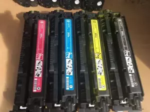 HP 305A SET OF TONER PARTIALLY FULL - TESTED - BK YEL MAG CYAN CE410-11-12-13A - Picture 1 of 4