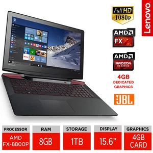 Lenovo Y700 15.6" Full HD Gaming Laptop AMD FX-8800P 3.4GHz, 8GB RAM, 1TB HDD - Picture 1 of 11