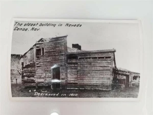 Génova - Edificio más antiguo de Nevada destruido en 1910 RPPC foto real postal PC - Imagen 1 de 2