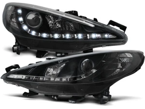 PEUGEOT 207 2006 2007 2008 2009 HEADLIGHTS LPPE23 DAYLIGHT BLACK - Picture 1 of 1