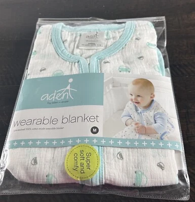 Manta Usable Aden + Anais M 6 12 M Verde Blanco Coche Auto Algodón Muselina ~NUEVA~ Foto 1 de 4