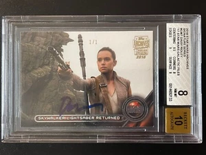 Daisy Ridley Auto 1/1 2018 Topps Star Wars Archives Signatures Rey Skywalker - Picture 1 of 6