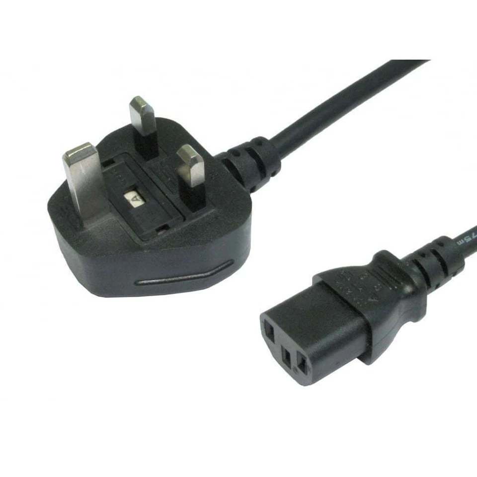 3m IEC Kettle Lead Power Cable 3 Pin UK Plug PC Monitor C13 Cord Black - Image 1 of 1