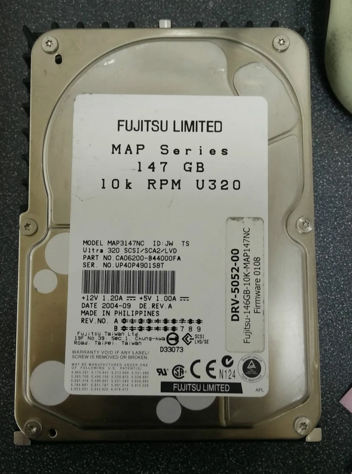 Fujitsu MAP3147NC 147GB 10K Ultra 320 80-Pin 3.5" SCSI Hard Disk Drive - Image 1 of 1