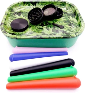 Rolling Tray Set Cannabis Tablett + Grinder + 6 x Joint Hülle - Bild 1 von 4