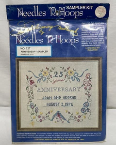 Vintage Needles 'N Hoops Anniversary Sampler #227 Printed Cross Stitch Kit NW - Picture 1 of 7