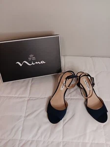 Nina Lawren marineblaue elegante Sandale mit Absatz Größe 7,5 formell elegant - Bild 1 von 7