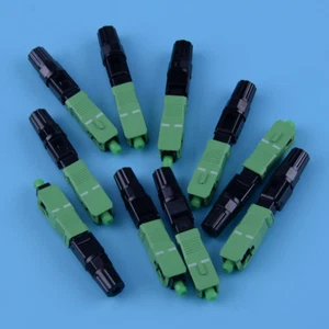 10x SC APC Quick Fast Connector Fiber Optic Adapter FTTH SM Weunion Green - Afbeelding 1 van 4