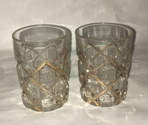 EAPG Goldbandgitter auf ausgefallenem Block 2 Becher - Bild 1 von 2