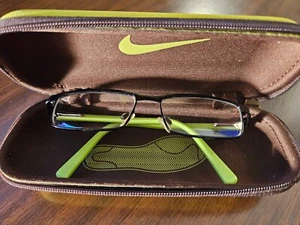 Montatura occhiali da vista Nike 5559 005 nero verde fluo con custodia zip designer bambini giovani - Foto 1 di 7