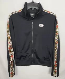 NIKE giacca donna full zip media nera donna polyknit stampa floreale sulle maniche - Foto 1 di 5