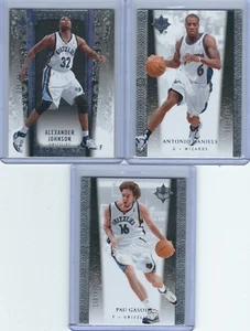 Lotto 3 carte base Ultimate Basketball 2006-2007, Gasol, Daniels RC & Johnson RC #d - Foto 1 di 2