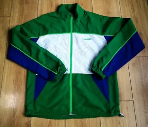 Chaqueta cortavientos Head Reino Unido talla 40 mediana cremallera completa cordón deporte top retro - Imagen 1 de 15