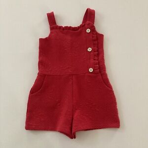 Janie and Jack Girls 6 Red Quilted Retro Romper