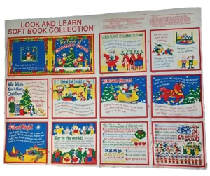 Il Mio Libro di Natale Canto Tessuto Deck le Sale Babbo Natale Gioia al Mondo Pannello da Cucire - Foto 1 di 9