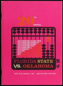 1965 Gator Bowl **RAR** Florida St Oklahoma Football Programm Fred Biletnikoff - Bild 1 von 2