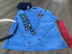 More details for vintage 1970s girl guides uniform shirt badges cap belt tie