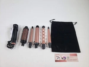 Juego de varita rizadora Wavytalk 5 en 1 con cepillo rizador y 4 cabezales oro rosa de 0,5"-1,25" - Imagen 1 de 9