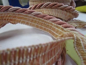 6 yards CORD W/LIP 5/16" - MAUVE/PINK - Upholstery Fabric Chair Trim Per04 - Picture 1 of 4
