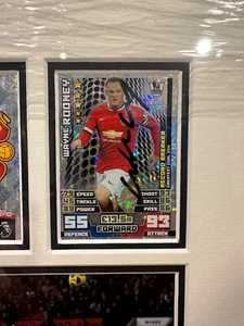 **Signed** Match Attax - Manchester United - Wayne Rooney Framed - Picture 1 of 2