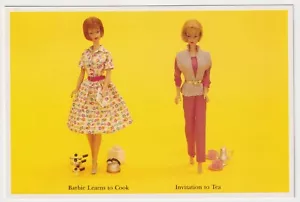 Barbie Learns to Cook - Invitation to Tea - 1989 Vintage Postcard 100+ Available - Picture 1 of 2
