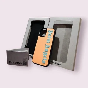 PALM ANGELS iPhone 12 Mini Orange Case with Blue Gothic Logo Authentic Brand New - Picture 1 of 7