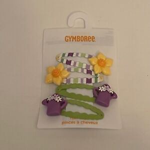 Gymboree Girls Yellow Purple Green Spring Easter 4 pack Hair Clips New