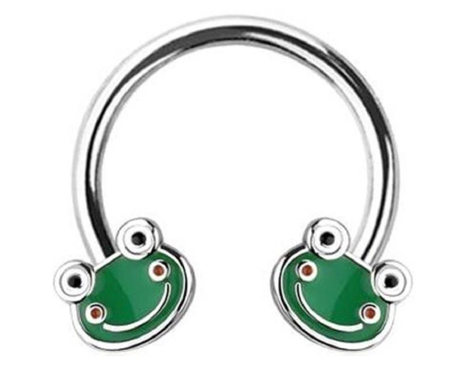 Eyebrow Septum Nose Ring horseshoe smile frog 316L surgical steel - Image 1 of 1