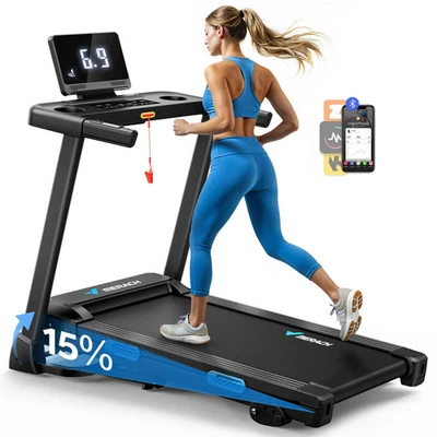 Foldable Incline Treadmill – Quiet Double Deck Walking Pad with App Control - Image 1 of 4