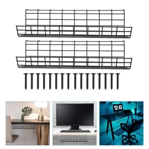 2 Pcs Draht Lagerregal Büro Kabel-Organizer Für Den Schreibtisch - Bild 1 von 10
