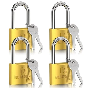 Weatherproof Padlock with Key (Keyed Alike) - Heavy Duty Solid Brass Locker L... - Picture 1 of 7