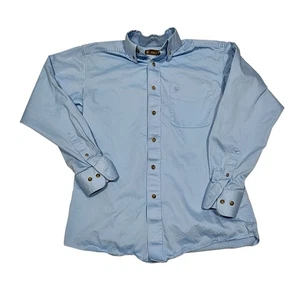 Erwachsene klein Ariat babyblau Langarm Baumwolle Button Down Shirt Oberteil Männer Jungen - Bild 1 von 8