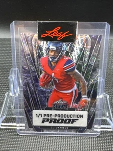 2024 Foglia Metallo CJ Daniels Laser Pre Prod Proof 1/1 Miami Hurricanes - Foto 1 di 2