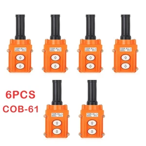 6Pcs Rainproof Hoist Crane Push Button Switch Pendant Control Station Up Down - Picture 1 of 9