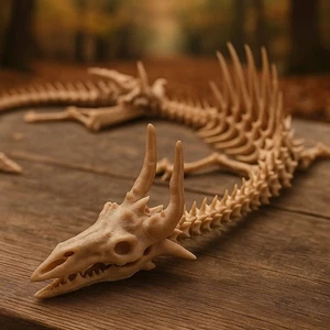 XXL 52cm 3D geruckter Skelett Drachen - Knochen Drache- Der etwas andere Drachen - Bild 1 von 2