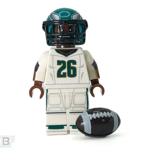 Minifigura de jugador de fútbol americano #26 RB Barkley Eagles hecha con piezas LEGO - B3 Customs - Imagen 1 de 3