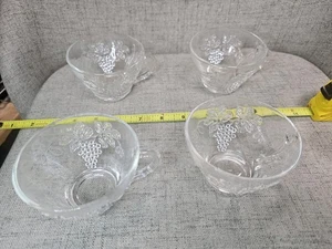 lot of 4 Anchor Hocking Vintage Grape Cluster Design cups mugs - Picture 1 of 3