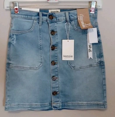 Falda vaquera Kensie vintage de lujo para mujer talla 2/26 Foto 1 de 4