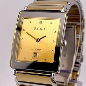 RADO DIASTAR 1P Gold Watch Ceramic 160.0318.3 Date Men's Vintage - Picture 1 of 10
