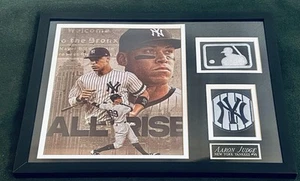 MLB AARON JUDGE 8x10 Print In 11 X 14 MATTED, FRAMED, NAMEPLATE, & PATCHES - Picture 1 of 4