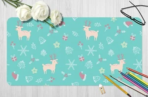 3D Blue Background I25 Christmas Non-slip Desk Mat Keyboard Pad An - Picture 1 of 7