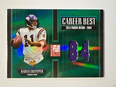 2005 Donruss Elite Career Best Jerseys Year #CB13 Daunte Culpepper #'d 37/104 - Image 1 of 2